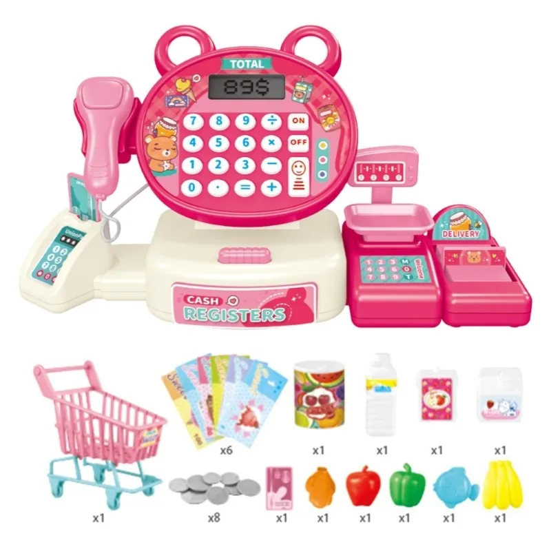 New Cute Bunny Bear Frog Cash Register Supermarket Shopping Computer Play Sets parent-child interaction Puzzle gifts for kids