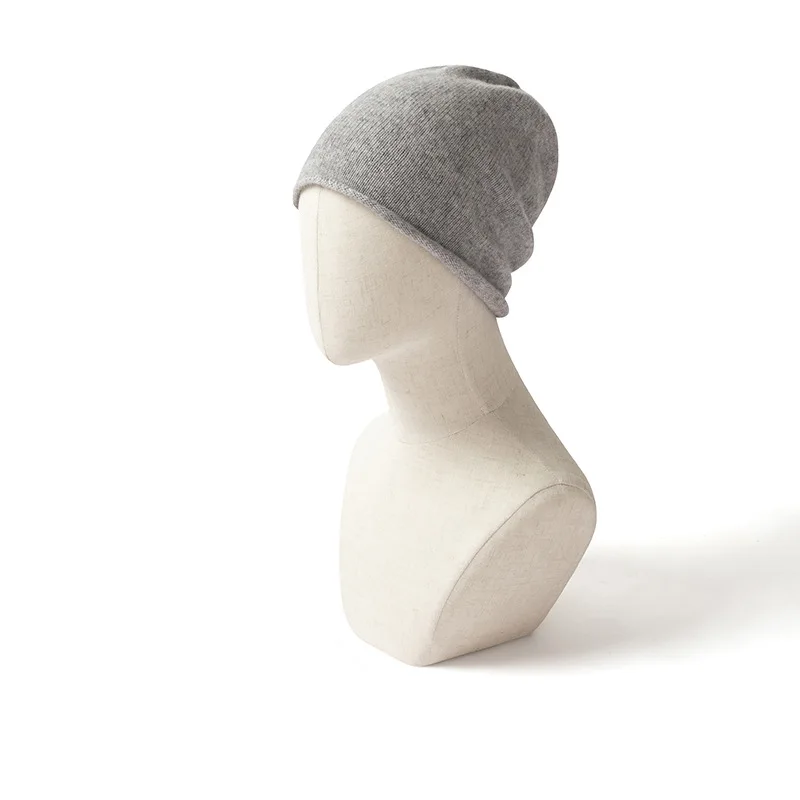 100% Pure Cashmere Beanie - Unisex Winter Knit Slouch Hat for Men & Women