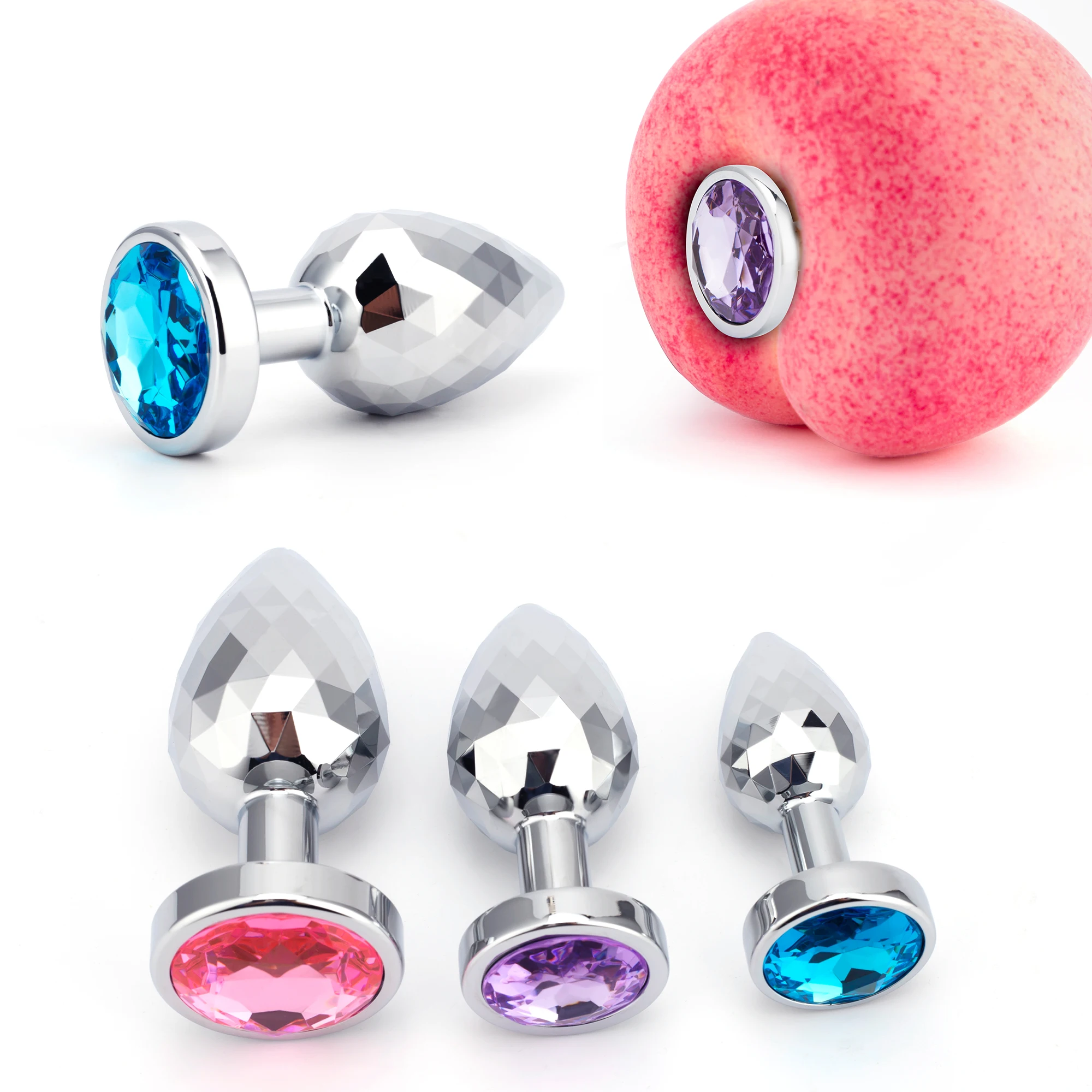 

New Smaller Anal Plug Round Shaped Crystal Buttplug Metal Butt Plug Stimulator Prostate Massager Anus Sex Toys For Women and Men