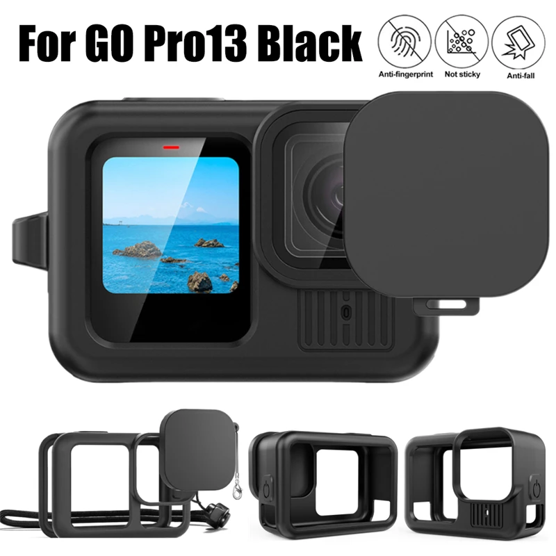 Full Cover Silicone Case for GoPro Hero 13 Black Glass Screen Protector Protective Film Flip Battery Side Cover Lens Cap Shell