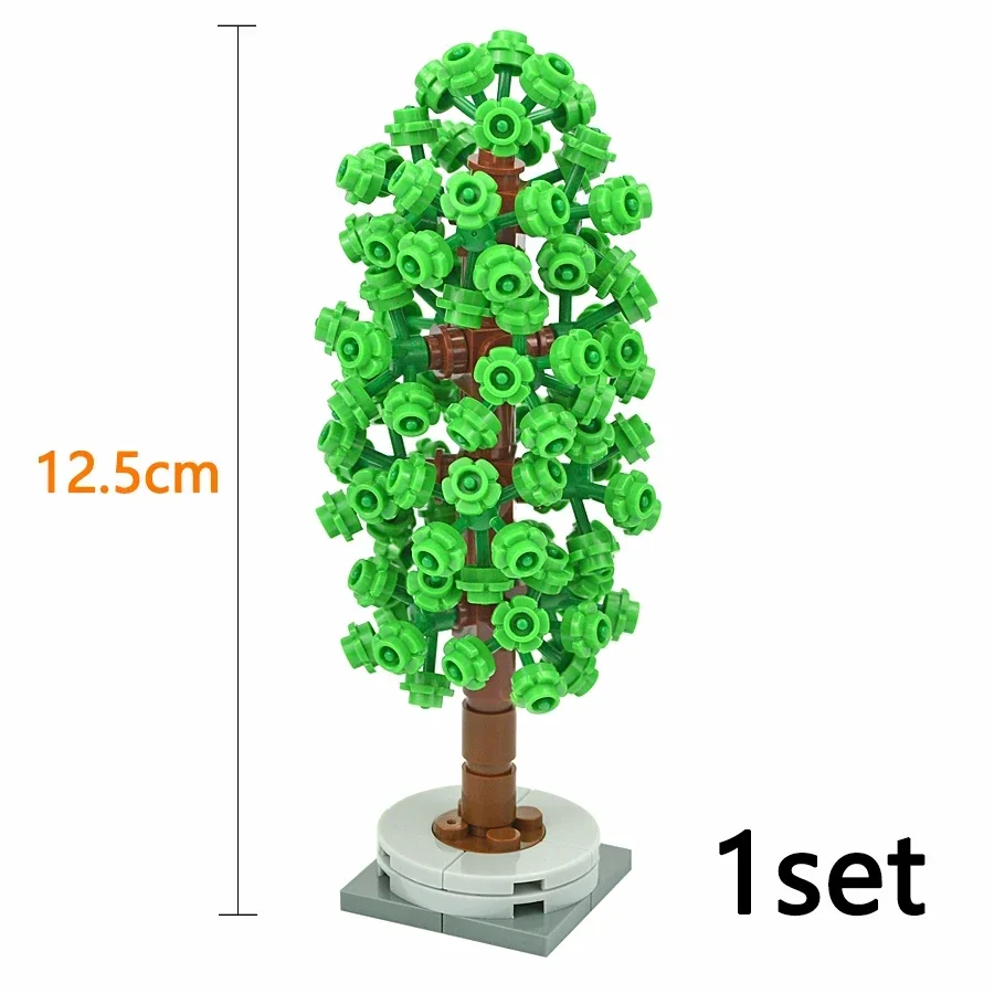 Pädagogische Kinder Spielzeug Bäume Bausteine MOC Stadt Ziegel Kiefer Pflanze Set Fichte Bauernhof Straße Szene Garten Ansicht Montage 3778