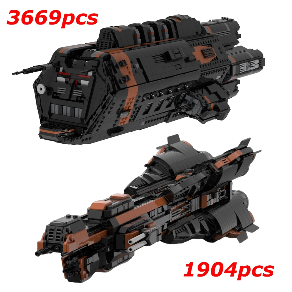 MOC Spaceship Building Block Set Mid Scale Warship Model from Sci-Fi Series Collection Bricks Toys for Adults Christmas Gifts