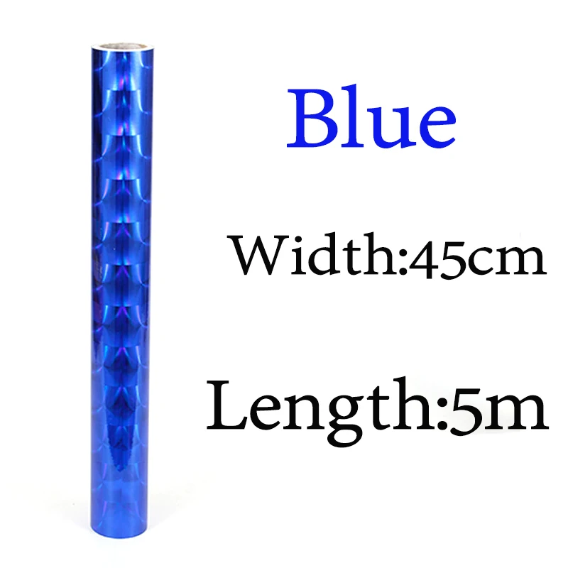 MNFT 1 Rolle, 45 cm breit, 5 m/10 m lang, Angelköder-Aufkleber, holografische Klebefolie für Angelköder, DIY-Material