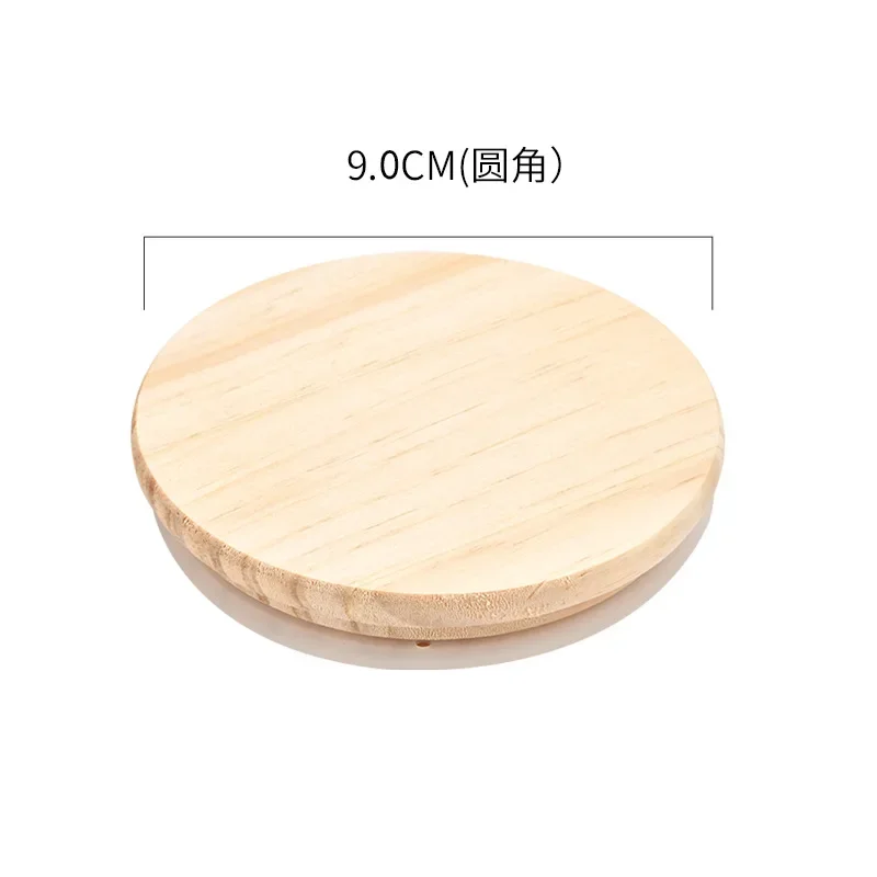 Pine Lid Sealed Silicone Cup Lid with Rounded Corners Pine Wooden Cup Lid Kitchen Fresh-keeping Lids