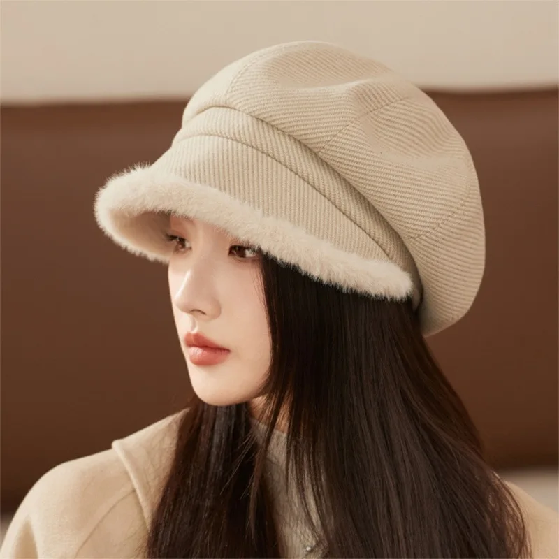 

Autumn & winter thickened fisherman hat. Large head circumference, small face. Wide brim, versatile. British octagonal hat.