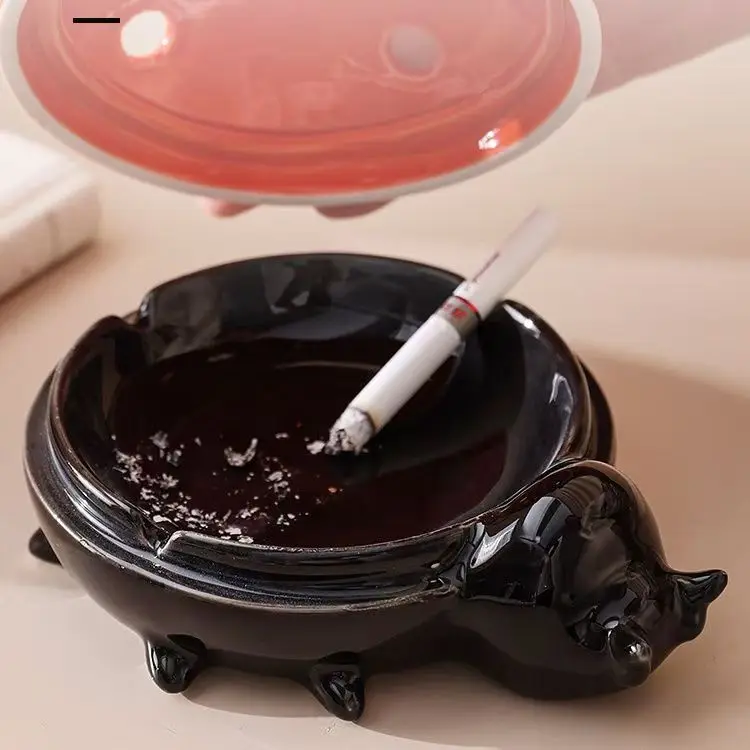 Creative Seven Star Ladybug Ceramic Ashtray Cartoon Animal Car Ashtray Simulation Beetle Landscape Decorations Birthday Gift Art