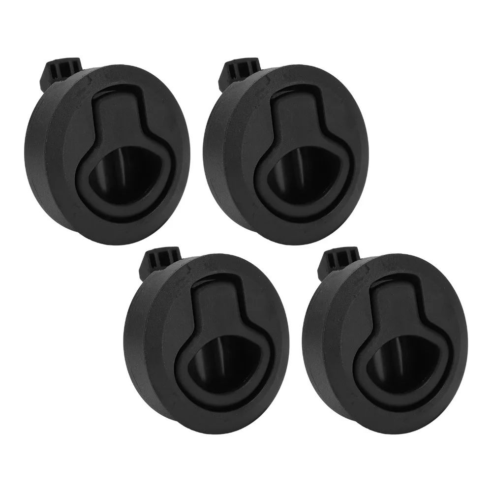 

4PCS Boat Cabinet Hardware 61mm/2.4in Marine Flush Pull Slam Latch Black Round Ring Lock Flush Pull Slam Latch Boat Deck Door