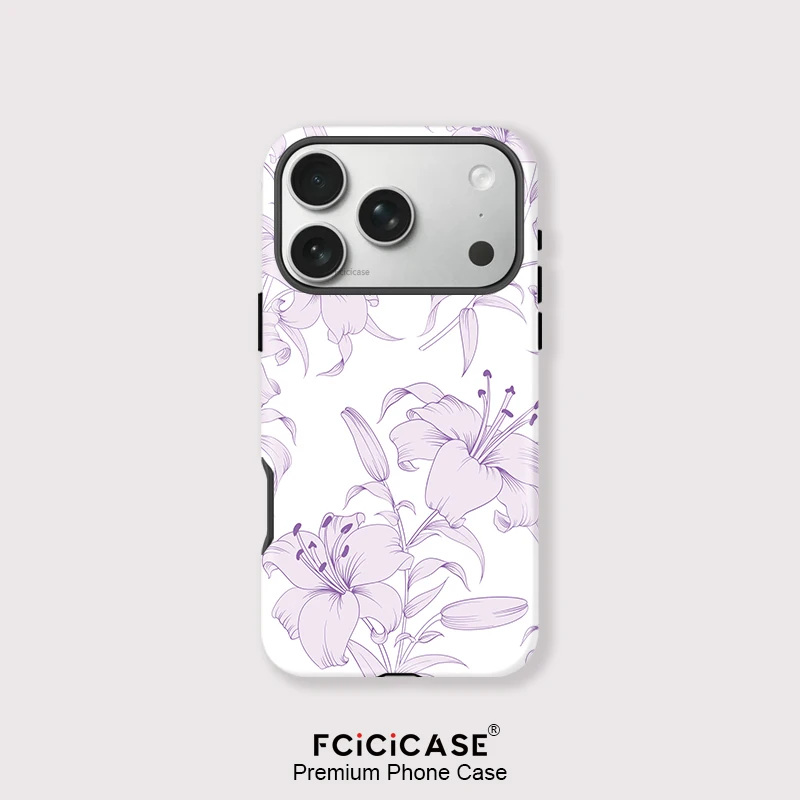 

Магнитный чехол Fcicicase для iPhone 17 Pro Max 16 15 14 13 12 Pro Max 17 Air с цветочным рисунком, двухслойный, совместимый с MagSafe