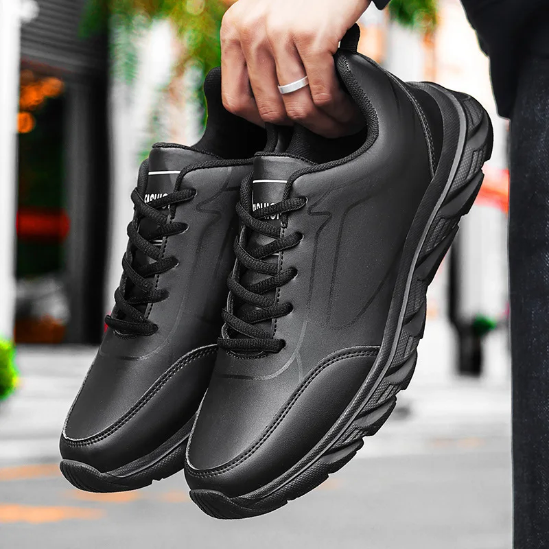 Nouveaux hommes baskets mode cuir hommes chaussures décontractées en plein air Jogging formation homme chaussures de haute qualité confortable chaussures pour hommes