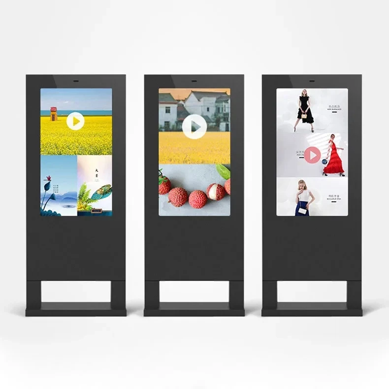 65 Inch Outdoor Floor Standing Double Side Waterproof LCD Digital Signage Display Advertising Screen Player