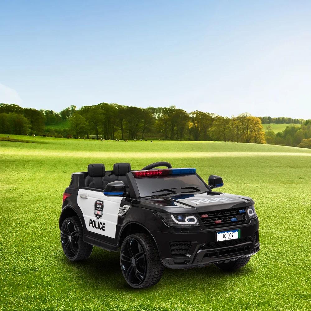 12V Kids Police Ride On Car Electric Cars 2.4G Remote Control, LED Flashing Light, Music & Horn.