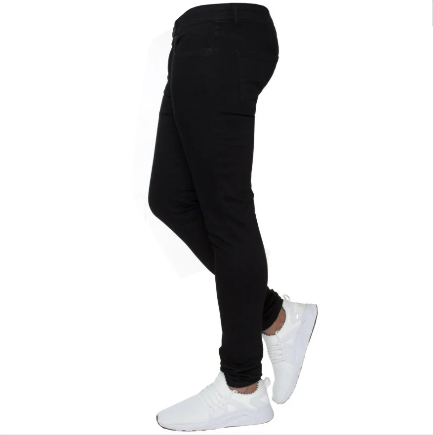 Black Jeans for Men Cotton Stretchy Skinny Jeans High Quality Hip Hop Solid Color Slim Oversize Denim Pencil Pants Streetwear