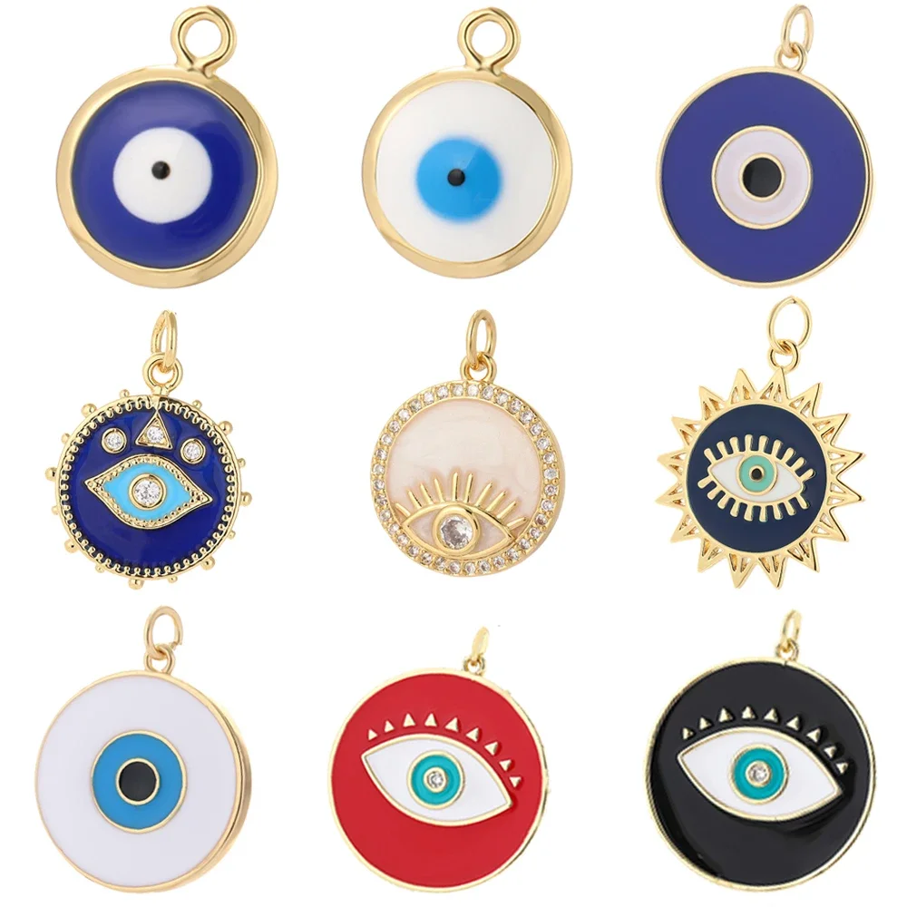 Evil Blue Devil's Eye Curse Pendant charms for jewelry making  Making Supplies Loose Gothic Curse DIY Necklace Earrings Brace