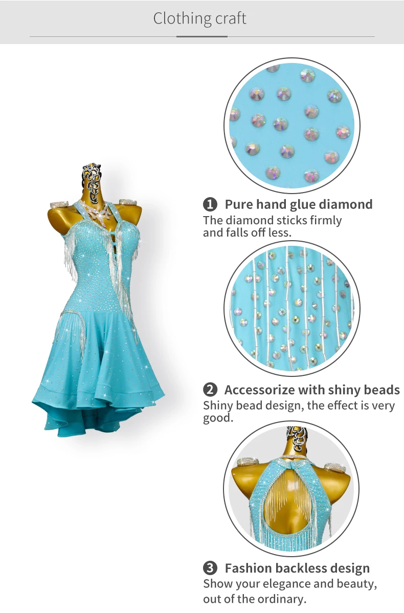 2026 Lateinamerikanischer Tanzrock, Damen-Abendkleidung, elegantes Mädchen-Outfit, formelle Trainingskleidung, Samba-Ballkleid, Performance-Outfit – Detail 6