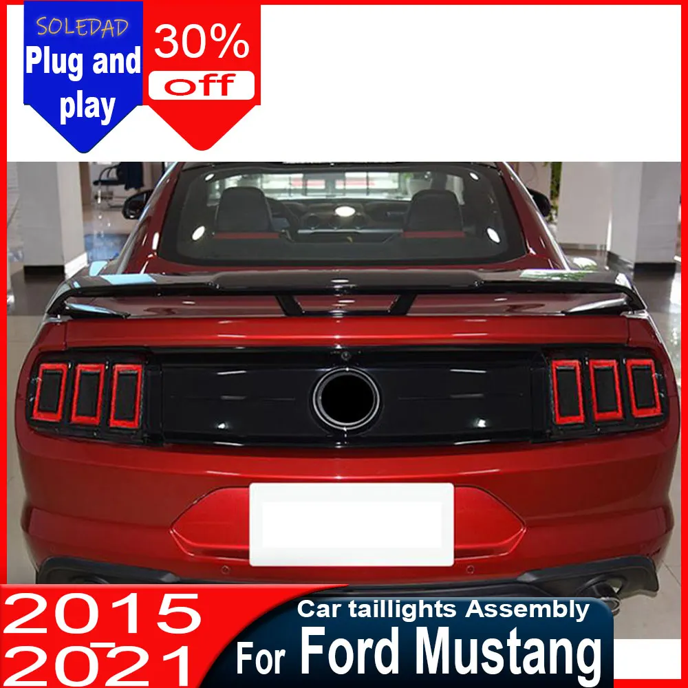 Car Taillights For Ford Mustang LED Taillight Compatible With 2015-2022 Car Stop Brake Light Tail Rear Lamp AssemblyAccessories