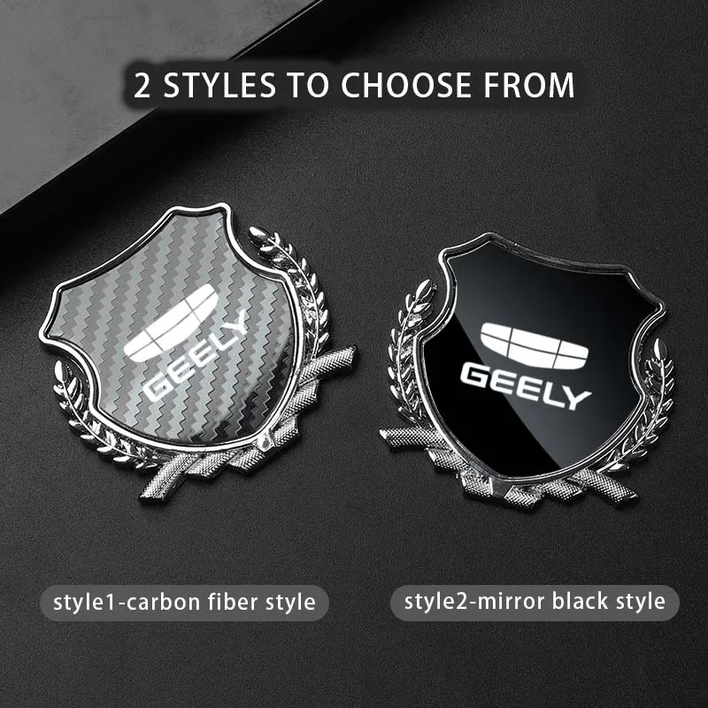 Car Side Modification Sign Triangular Metal Sticke For Geely Geometry C GX3 GC6 Atlas Coolray Cross Emgrand 8 2024 Accessories