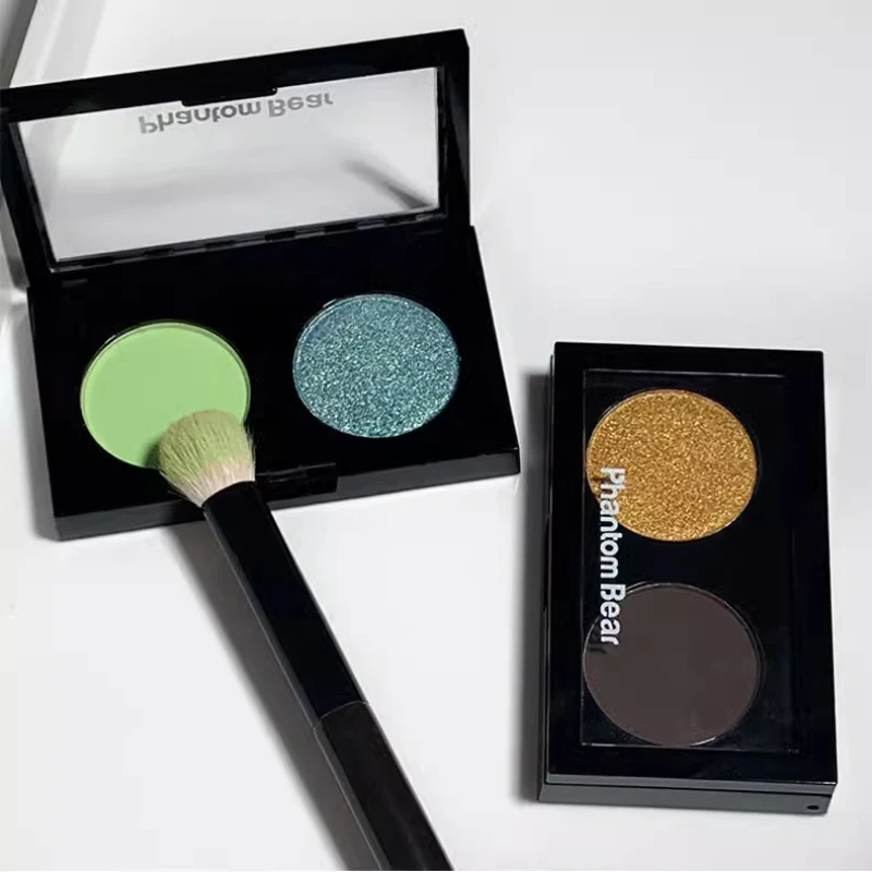 

Gold brown small smoke! Gold two-color eyeshadow disc black brown noble pearlescent gold shiny crystal 2025 new eye shadow