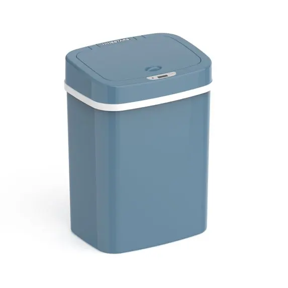 

Automatic Bathroom Trash Can, 3 Gallon Plastic Motion Sensor Garbage Bin with Soft Close Lid, Steel Blue