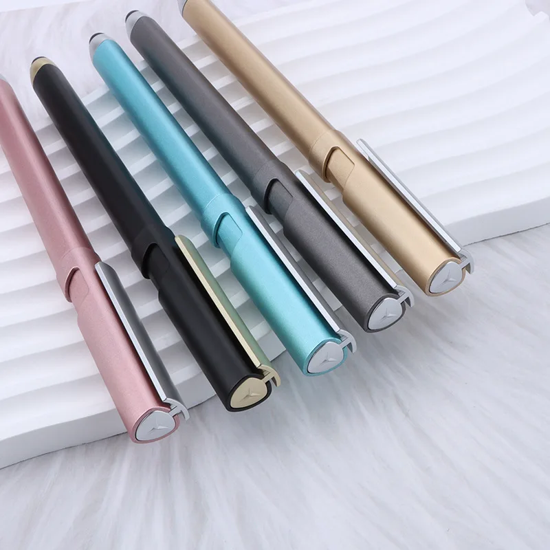 2Pcs Personalized Custom Ballpoint Pens That Can Be Laser-Engraved with Names and Dates, Multifunctional Triangular Shafts That Can Be Printed with Logo, Promotional Gift Pens, Phone Holder Pens, Colorful Shafts, Touch