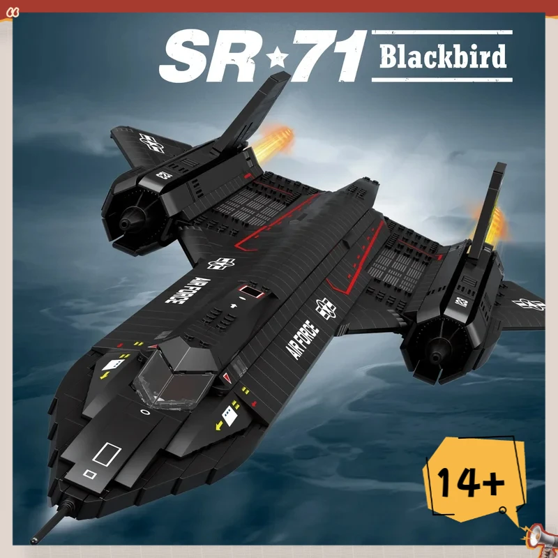 

Конструктор из 1775 деталей: Модель самолета SR-71 Blackbird, разведывательный самолет ВВС, коллекционная модель для демонстрации, детская игрушка