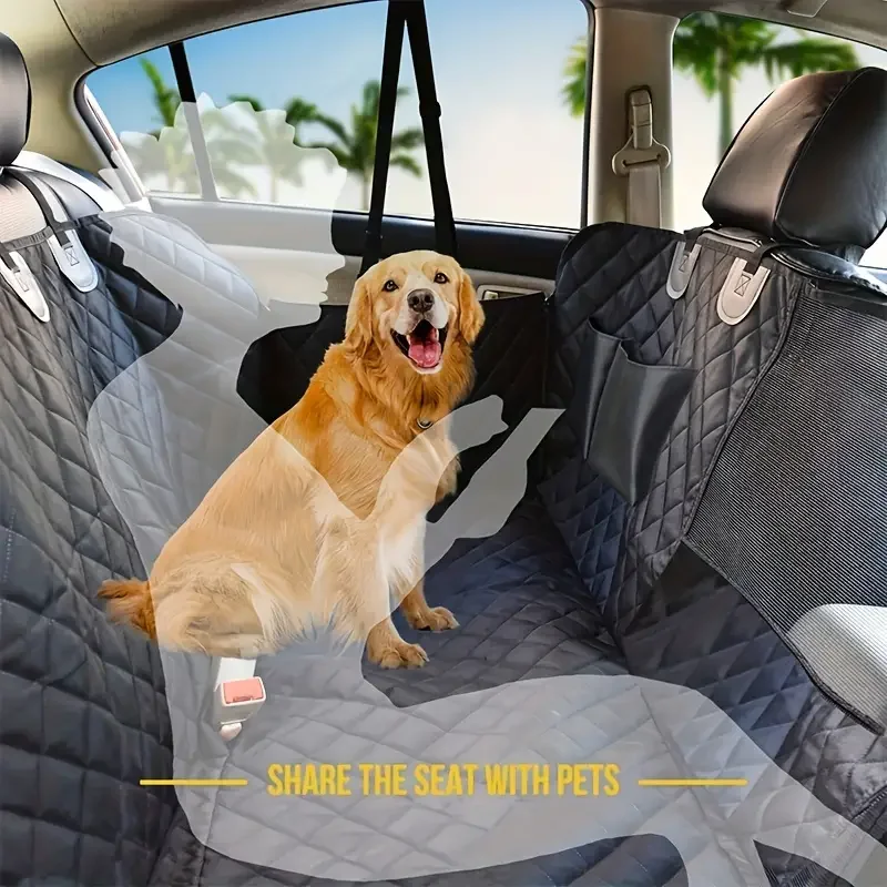 Dog Seat Cover for Back Seat, 100% Waterproof Dog Car Seat Covers with Mesh Window, Scratch Prevent Antinslip Dog Car Hammock, C