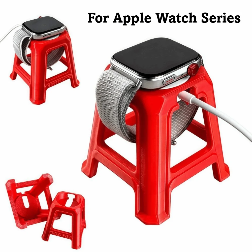 Universal Watch Charging Stand Chair Shape 3D Printing Watch Desktop Stand with Charging Groove Red Storage Rack For Watch