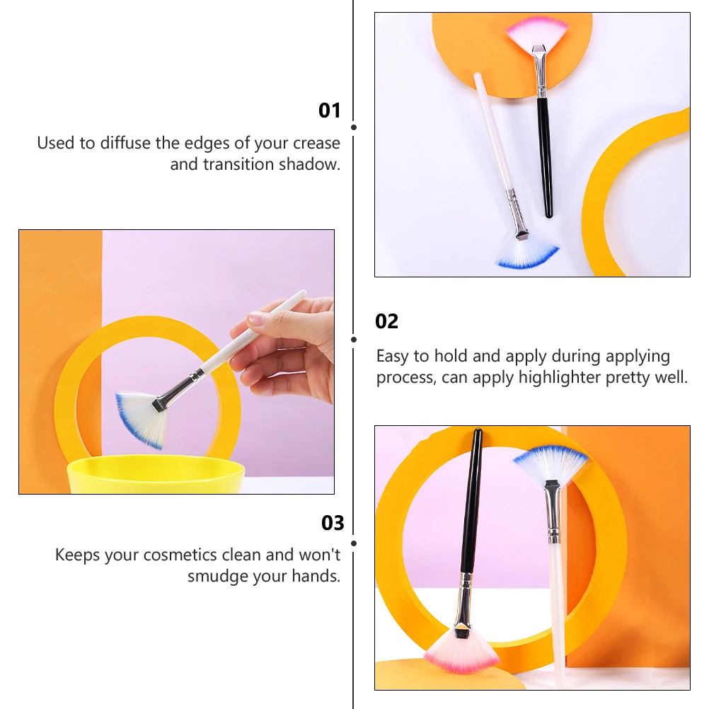 

2Pcs Face Mask Brush Facial Tools Acid Fan Applicator Beauty Brush Two-color Easy Hold Apply Diffuse Edges Sleeping Mask Clean