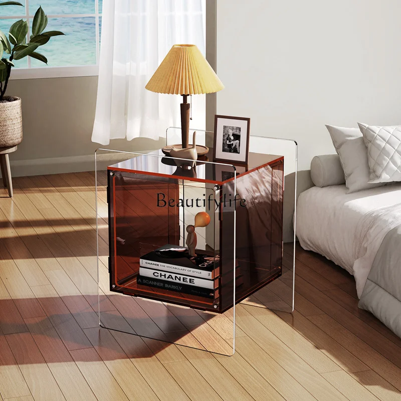 Acrylic Light Luxury High-Grade Bedside Table Modern Minimalist Bedside Creative Suspension Small Coffee Table