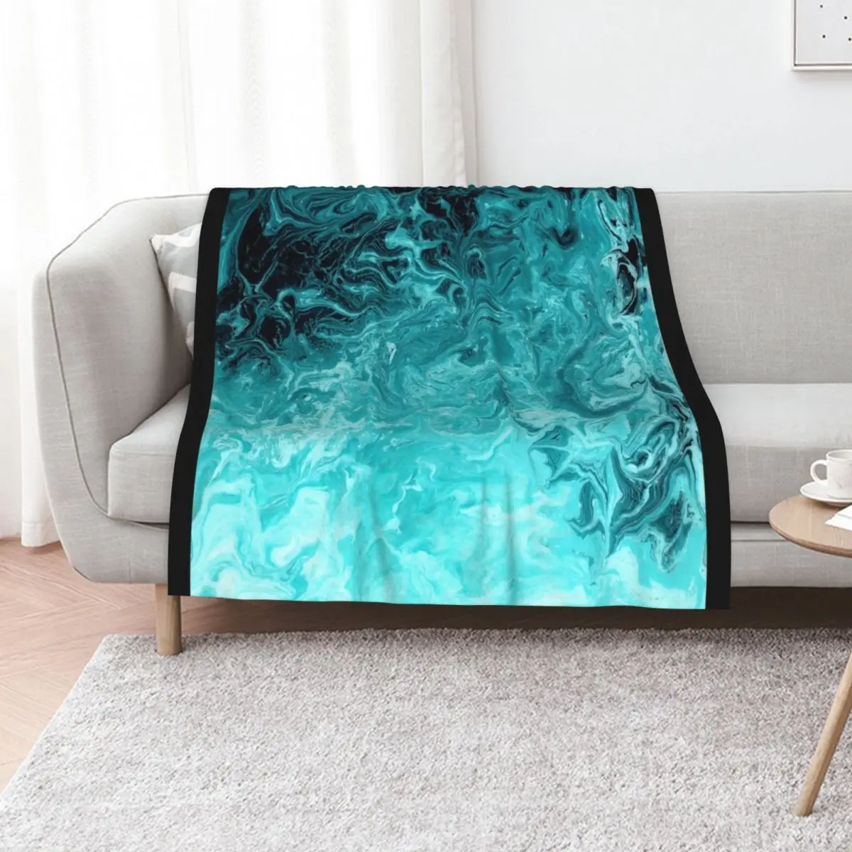 Wave Turquoise Throw Blanket Loose Blankets Sofas Of Decoration Luxury St Travel Warm Multi-Purpose Blankets