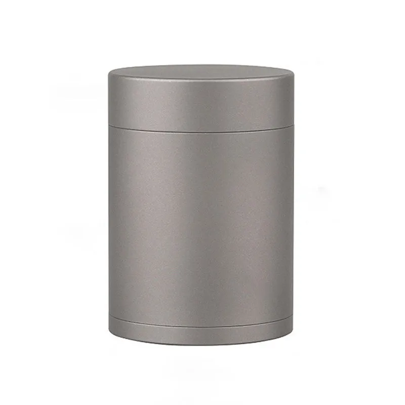 Titanium Alloy Double Lid Airtight Jar Waterproof Capsule Travel Storage Container Tea Can Leaves Sealed Canister Outdoor Tools