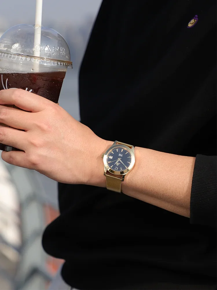 Magic City Watch Store Shanghai Watch Men's and Women's Same 18k Gold Limited Classic Retro Mechanical Watch
