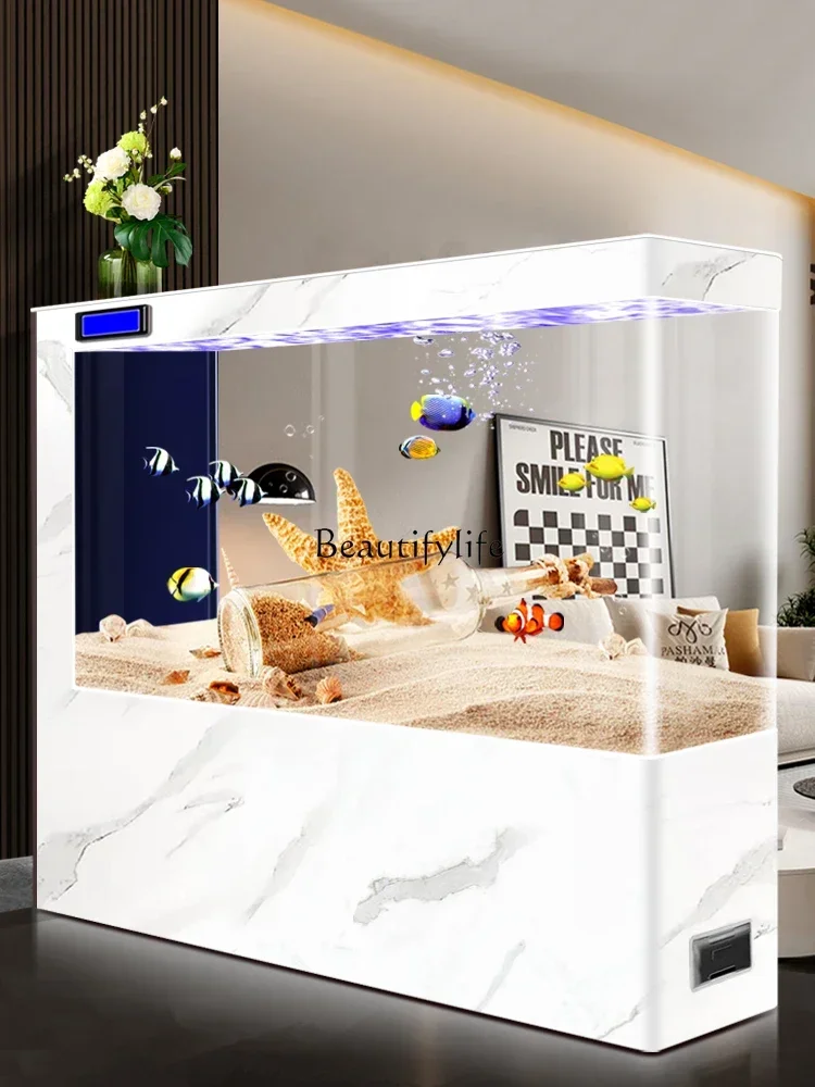 

LD33Living Room Light Luxury Partition Integrated Side Filter Intelligent HD Glass Golden Dragon Fish Tank Family Box