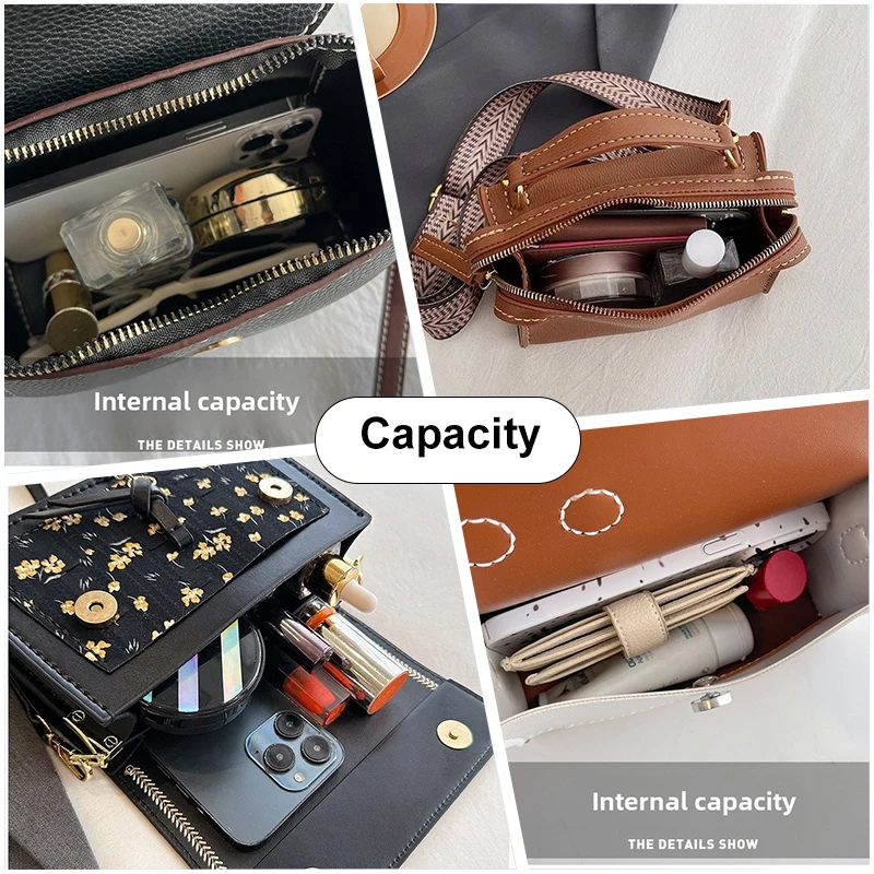 Hand Making Square Bag Set Hand Stitching Bag PU Leather Diy Handmade Kit Sewing Material Sewing Craft Kits for Bag Accessories