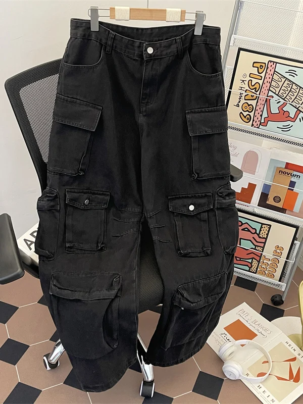 

Loose Men's Workwear Jeans Heavy Du Summer Trendy Brand American Street Sle Vintage Straight Leg Long Trousers