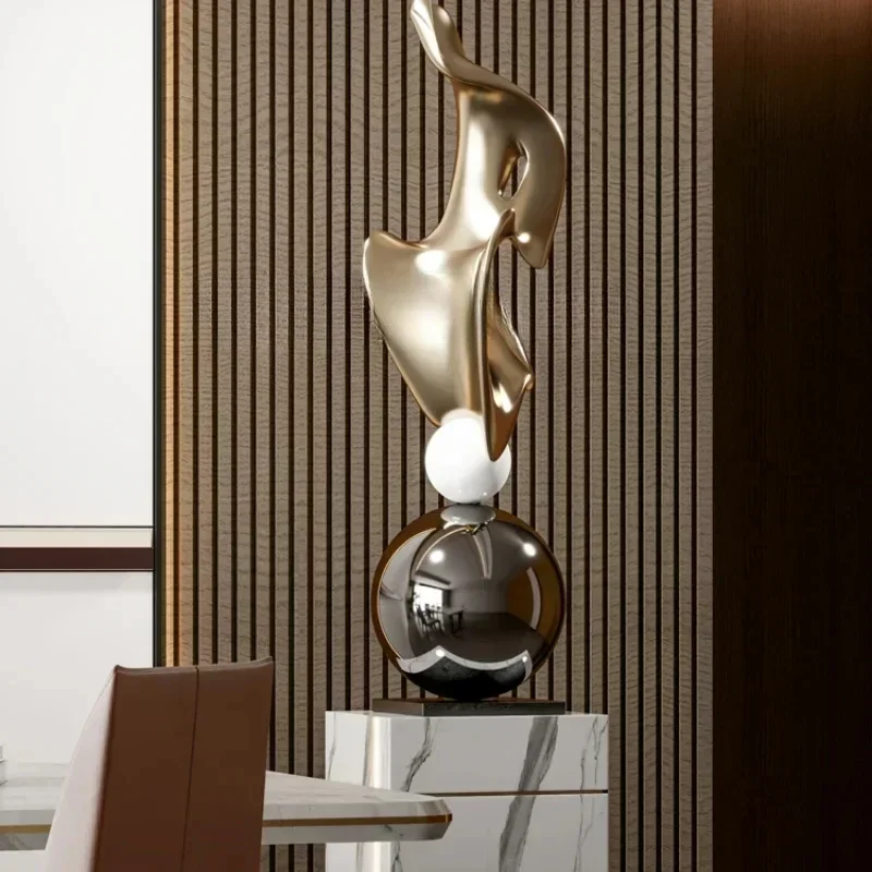 XL Galvanotecnica Scultura d'arte Geometria moderna Ornamenti da pavimento Modello Casa Soggiorno Ingresso