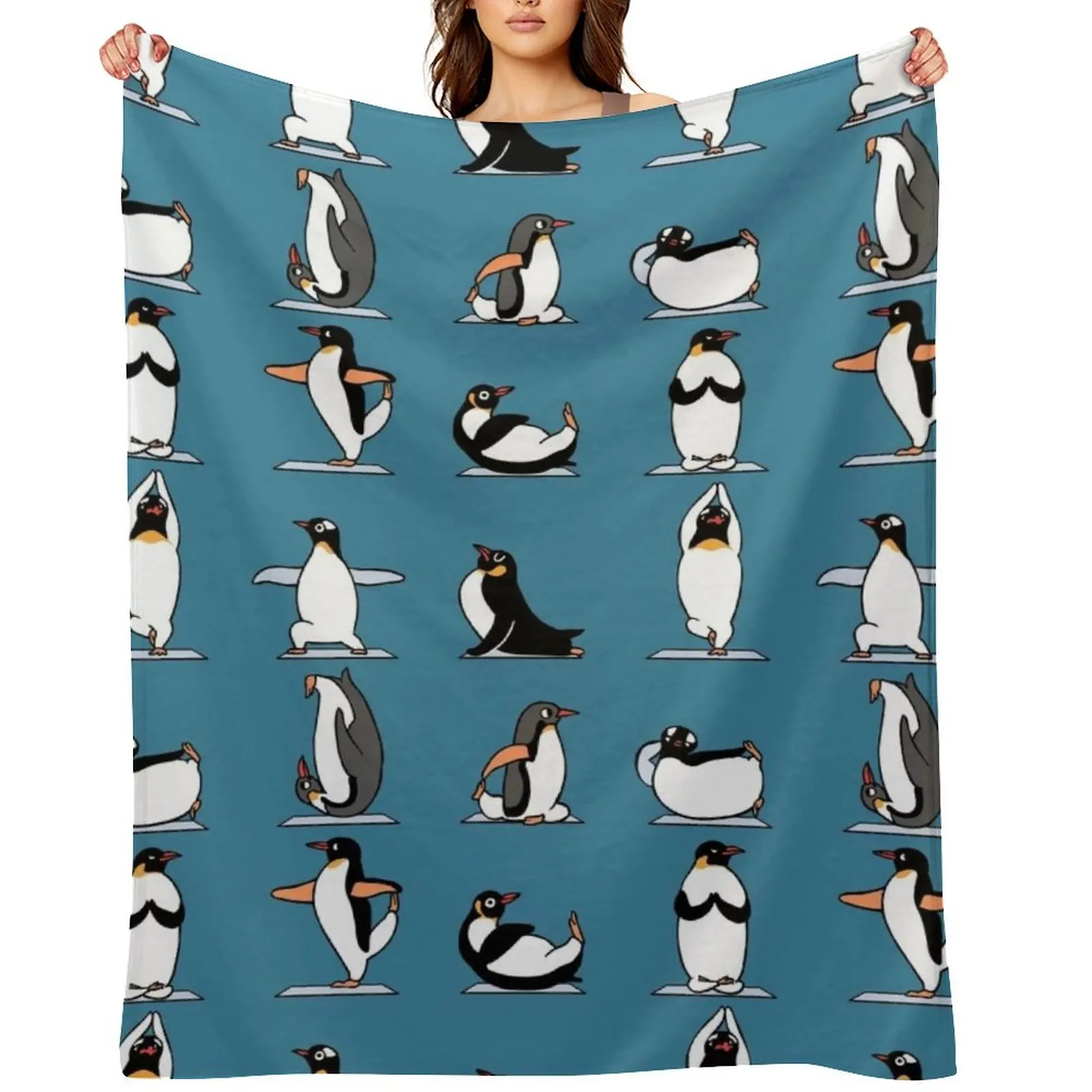 

Penguin Yoga Throw Blanket Cute Blankets For Bed Heavy Softest Blankets