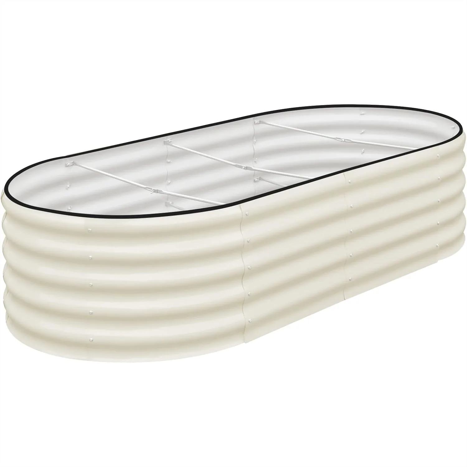 

Galvanized Raised Garden Bed, 6x3x1.5ft Oval Metal Planter Box for Vegetables Flowers Outdoor