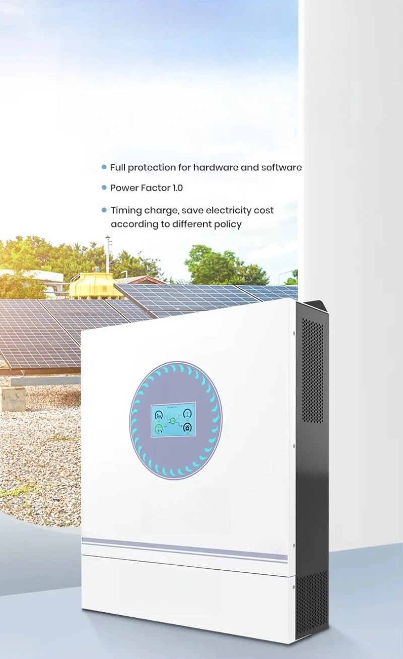11KW 24V 48V On/Off Grid Hybrid Solar Inverter with Single AC Output Touchable Screen Solar Controller