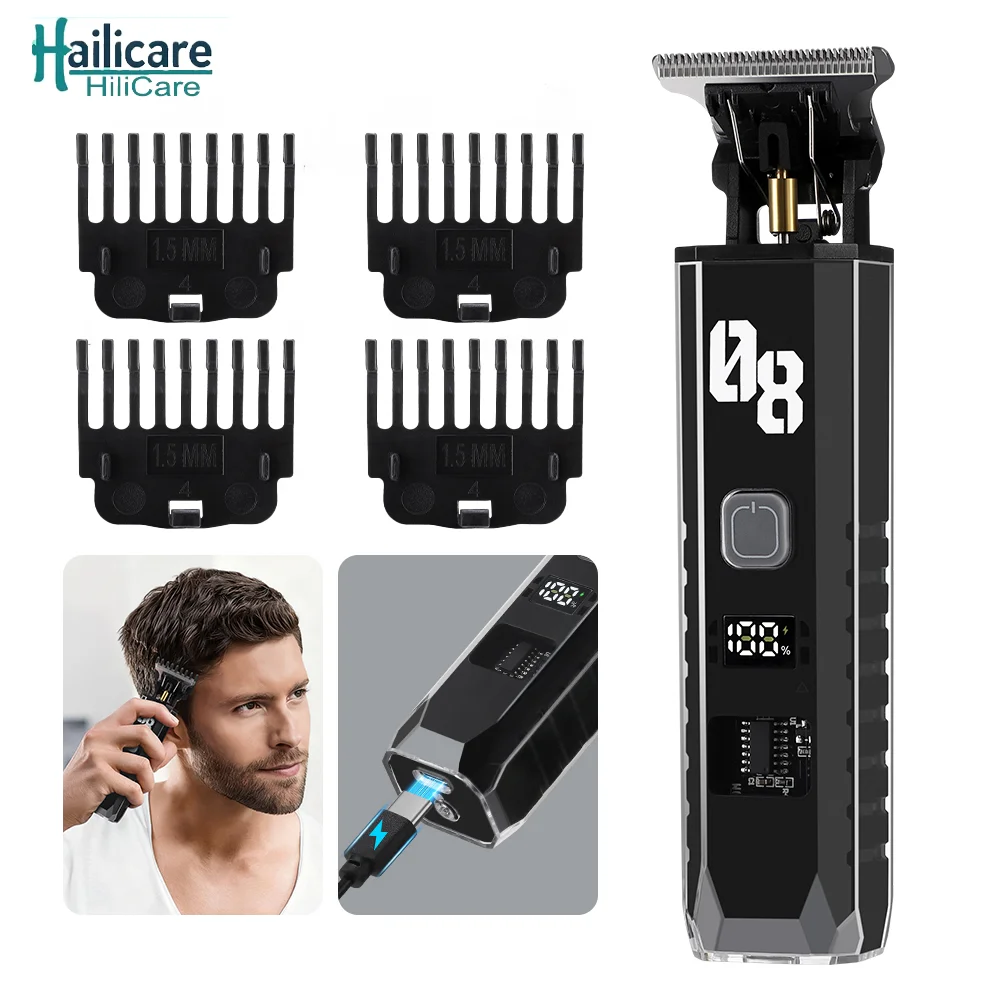 

Men's Electric Hair Cutter Professional Haircut Shaver Beard Trimmer Grooming Kit Rechargeable Hair Cutting With LED Display