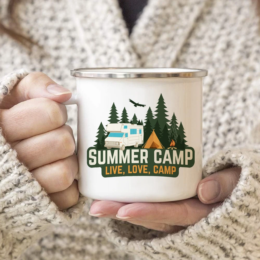 

Outdoor Travel Enamel Cups Camping Bonfire Party Beer Drink Milk Mug Custom Milk Handmade Home Office Mouth Cup Birthday Gift