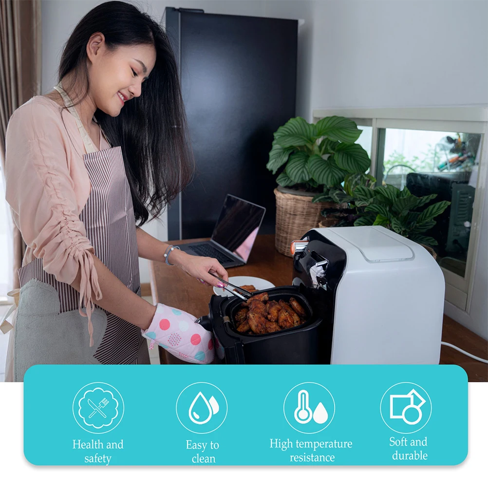 

2pcs Reusable Silicone Air Fryer Mat Non-Stick Food Grade Hollow Design Easy Clean Steamer Liner For Bread Bun Dumpling Kitchen
