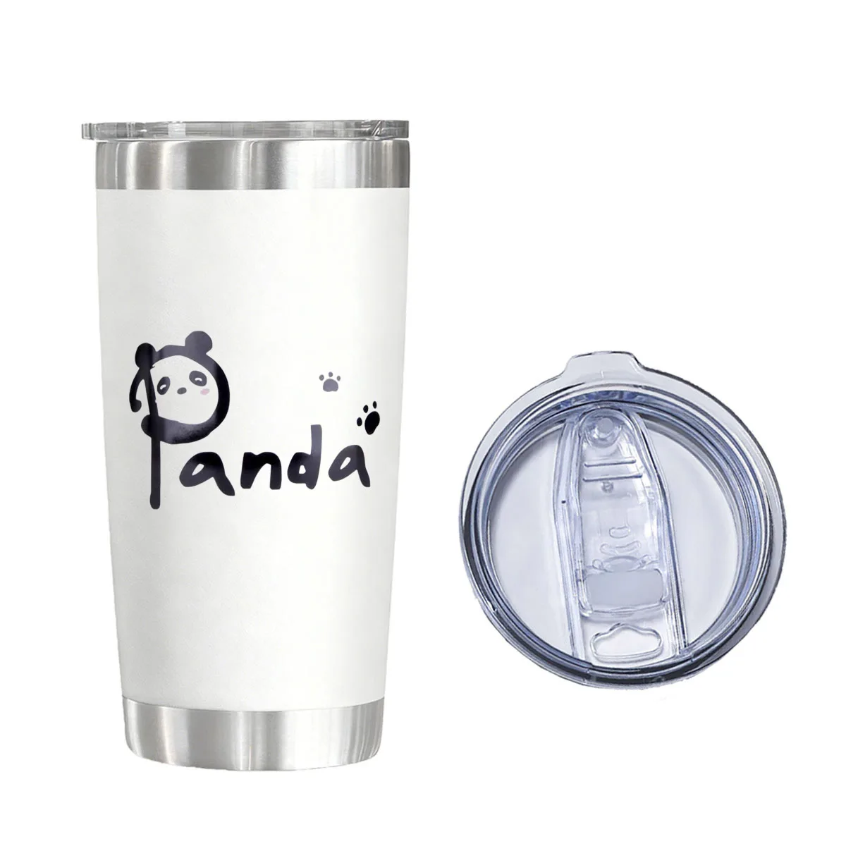 

Cute Panda Vacuum Flask 20 oz - Animal Lover Gift Insulated Tumbler for Birthday