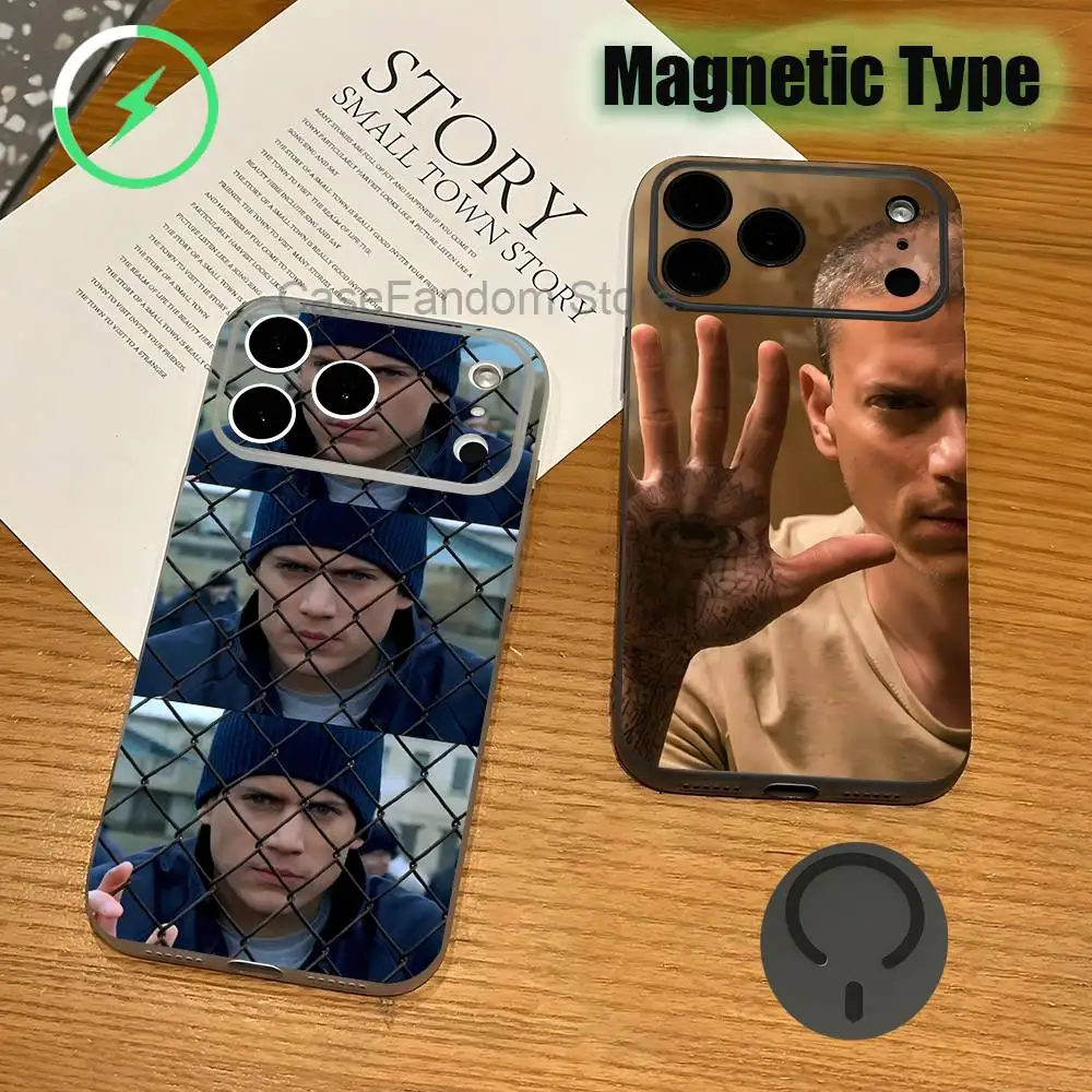 

W-Wentworth M-Miller Michael S-Scofield Transparent gray Phone Case For iPhone 17,16,15,14,13,Pro,Max Magnetic Wireless Charging