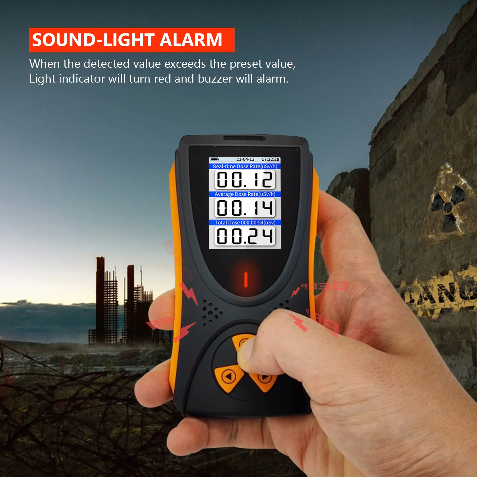 

Advanced Geiger Counter Nuclear Radiation Detector - Rechargeable Handheld Environments Monitor for Beta, Gamma, X-ray Detection