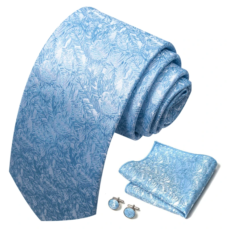 3-teiliges Herrenanzug-Accessoire-Set: Herrenkrawatte, Einstecktuch und Manschettenknöpfe, geeignet für formelle Geschäftsanlässe und Hochzeiten – Detail 5