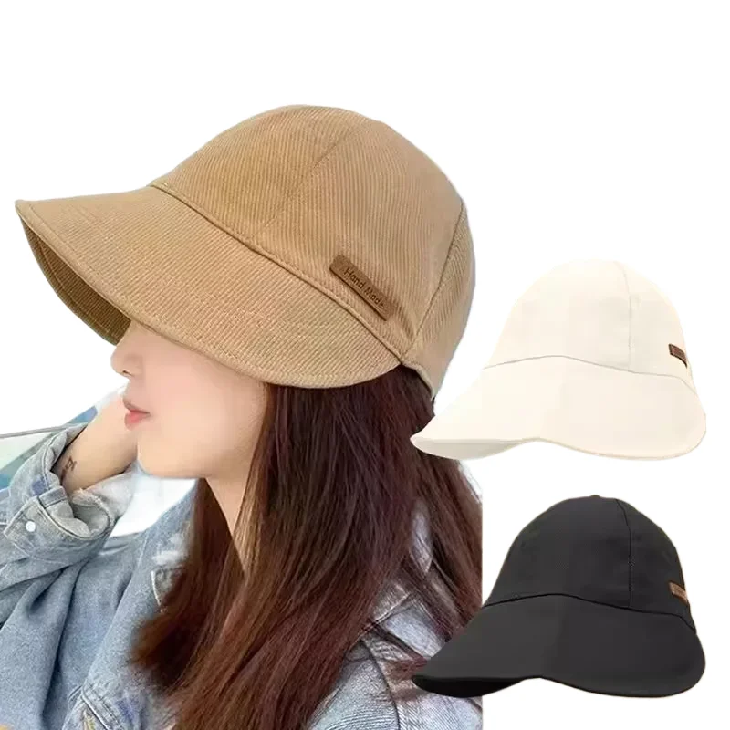 

Women's Foldable Sunhat Summer Outdoor Beach Fisherman Hat Sunscreen UV Cap Adjustable Cotton Wide Brim Bucket Caps