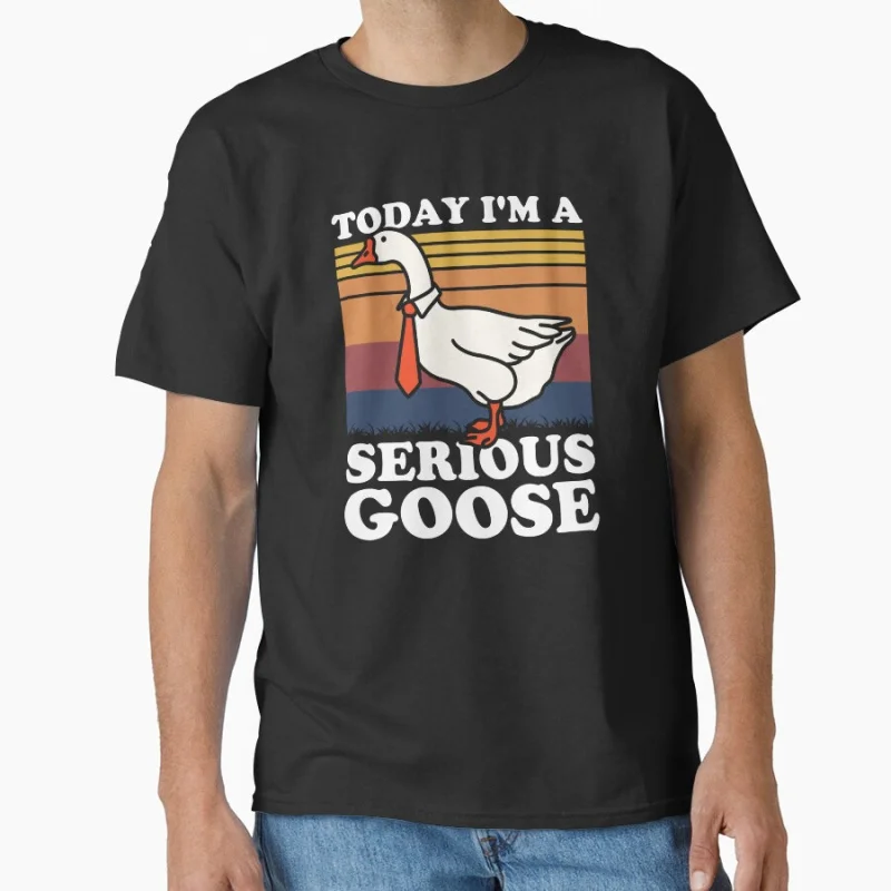 

Today I'm A Serious Duck humor Cute Goose meme Funny t shirt for men Large size Tops S-6XL 100% cotton printed Clothes