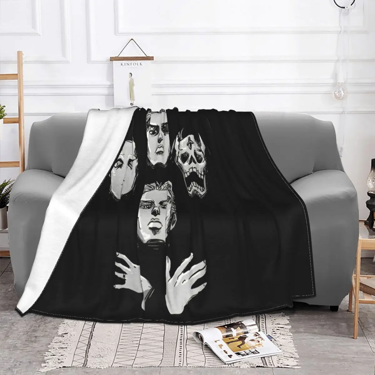 Jojo's Bizarre Adventure Killer Queen Yoshikage Kira Tee Men's Women's Pride Throw Blanket