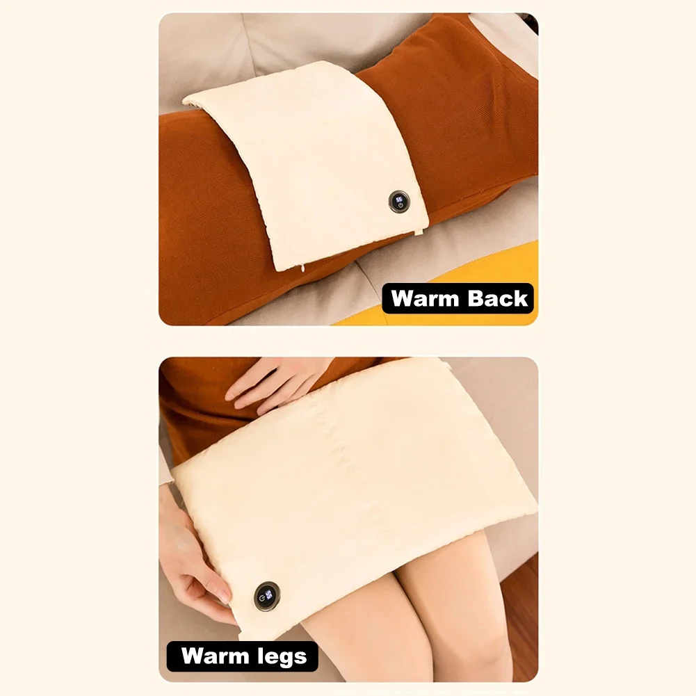 Electric Hot Compress Bag with Plush Cover Hot Water Bag Hand Foot Warmer 3 Temperaturte Mode USB Rechargeable for Pain Relief