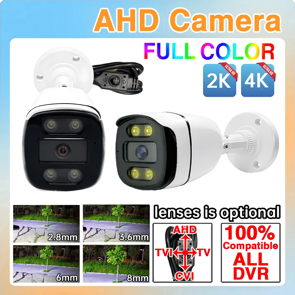 

4 в 1, Совместимость с любым DVR, CVBS/TVI/CVI/AHD, Full Color, камера 1080P, 4MP, 5MP, 4K Ultra HD, CCTV, видеонаблюдение, влагозащищенный IP66, для внутреннего и наружного использования, с OSD меню